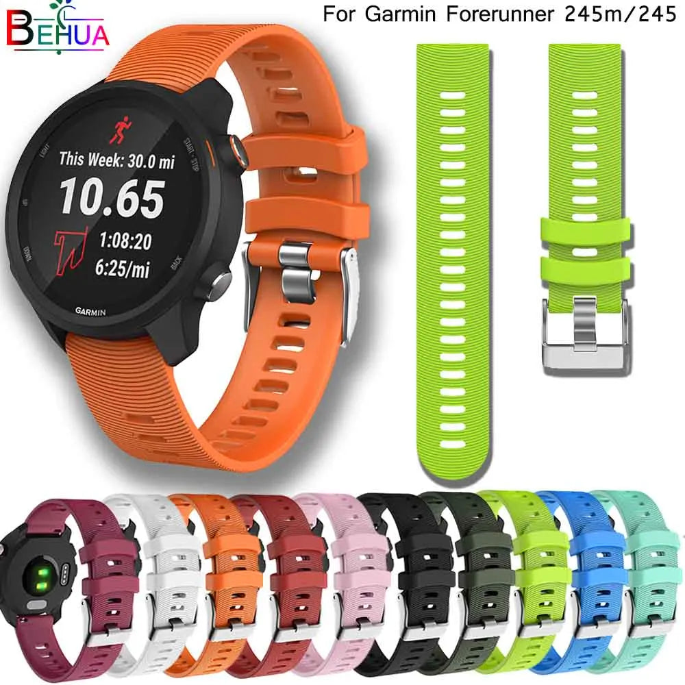 Replacement Watch band for Garmin Forerunner 245 645 245M / Vivomove HR / Vivoactive 3 20mm Strap