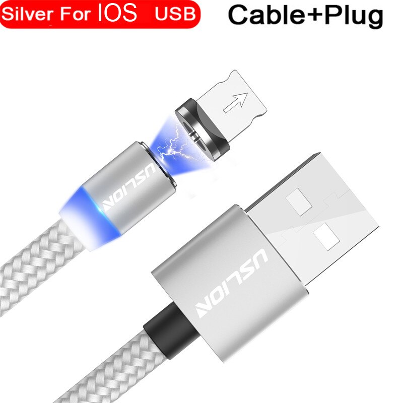 USLION Magnetic Micro USB Cable Fast Charging USB Type C Cable Magnet Charger Data Charge Cable Cord