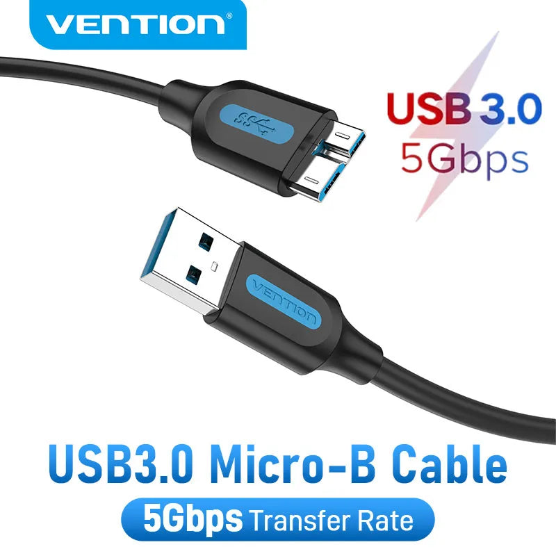 USB 3.0 Micro B to Type-A Cable – High-Speed Data Transfer & Charging