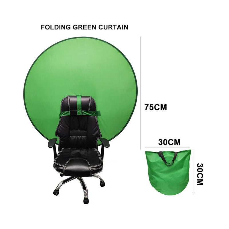 Green Screen Photography Props Portable Back of Chair Mounted Chroma Key Background