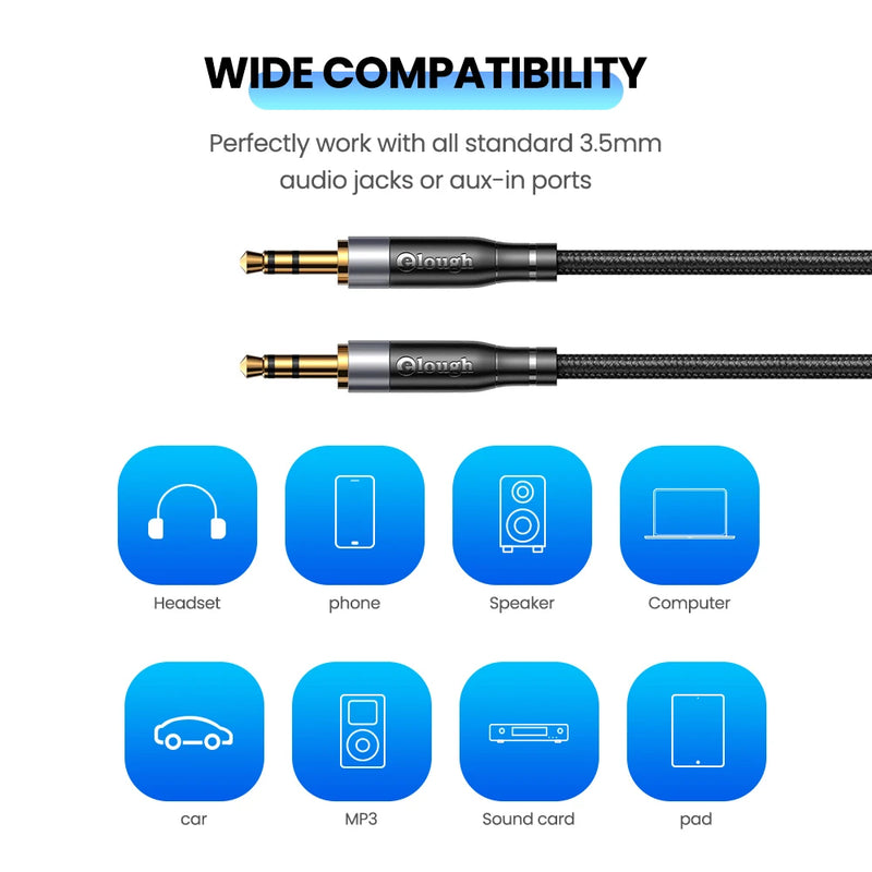 Elough Audio Extension Cable Jack 3.5mm Male to Female 3.5mm Male to Male Audio Aux Cable