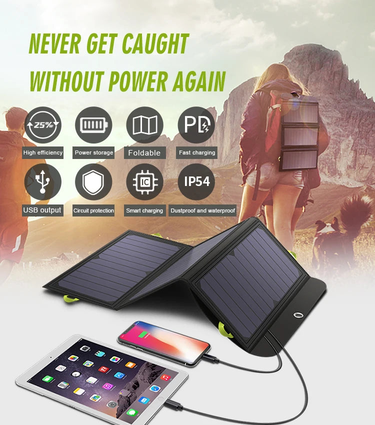 Solar Panel 5V 21W Built-in 10000mAh Battery Portable Solar Charger Waterproof Solar Battery