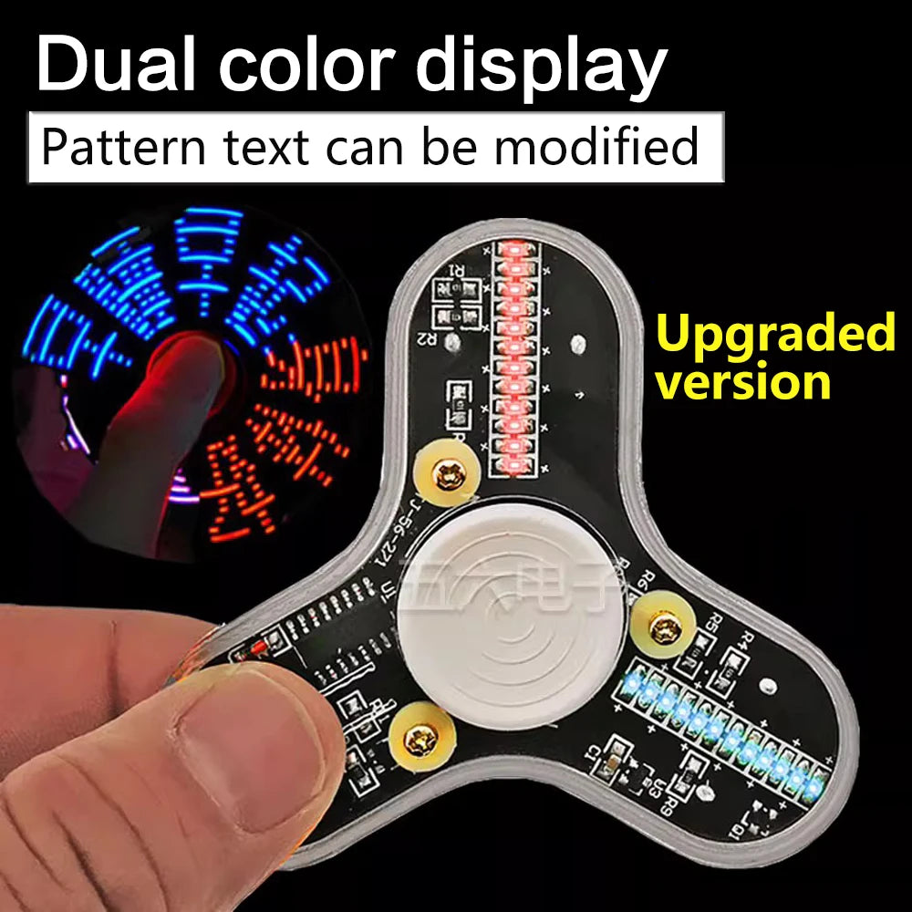 LED Fidget Spinner Luminous Display Three Lobe Digital Gyro Electronic DIY Production Soldering Kit