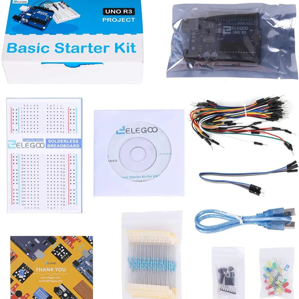 ELEGOO UNO R3 Basic Starter Kit – DIY Electronic Kit for Arduino Beginners | With Tutorial PDF