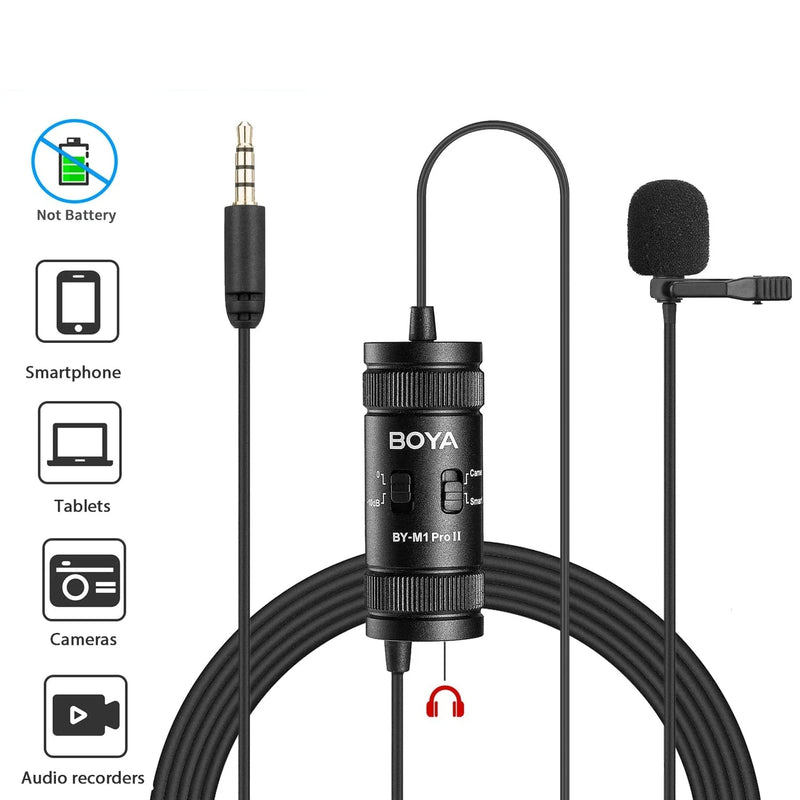 BOYA 3.5mm Lavalier Lapel Microphone for Mobile Phone. PC Laptop. Camera & Wired Microfon
