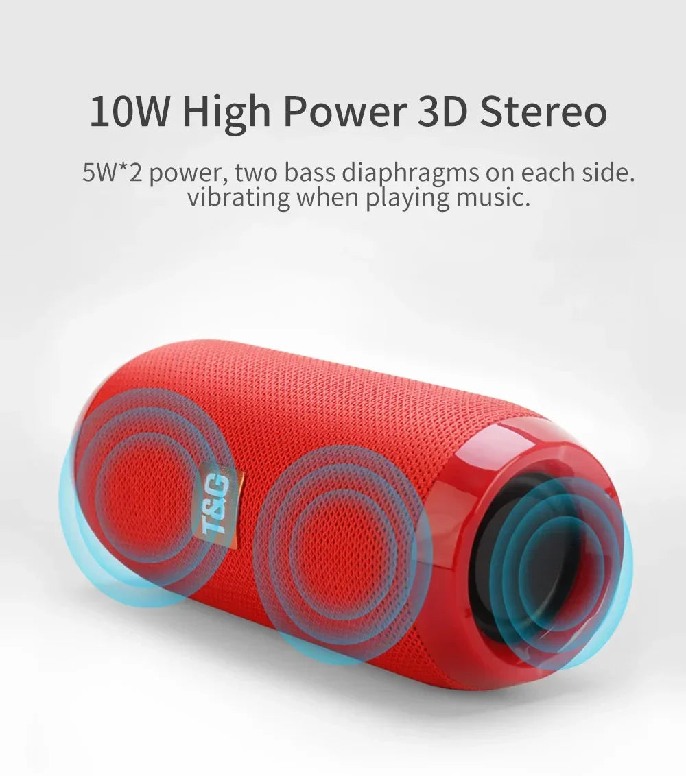 T&G TG117 Bluetooth Speaker – Portable Waterproof Wireless Speaker with Stereo Surround & TF Support