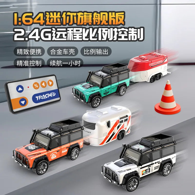 BGTOY 1:64 Mini RC Car – 2.4GHz Remote Control Toy with LED Lights & Alloy Shell