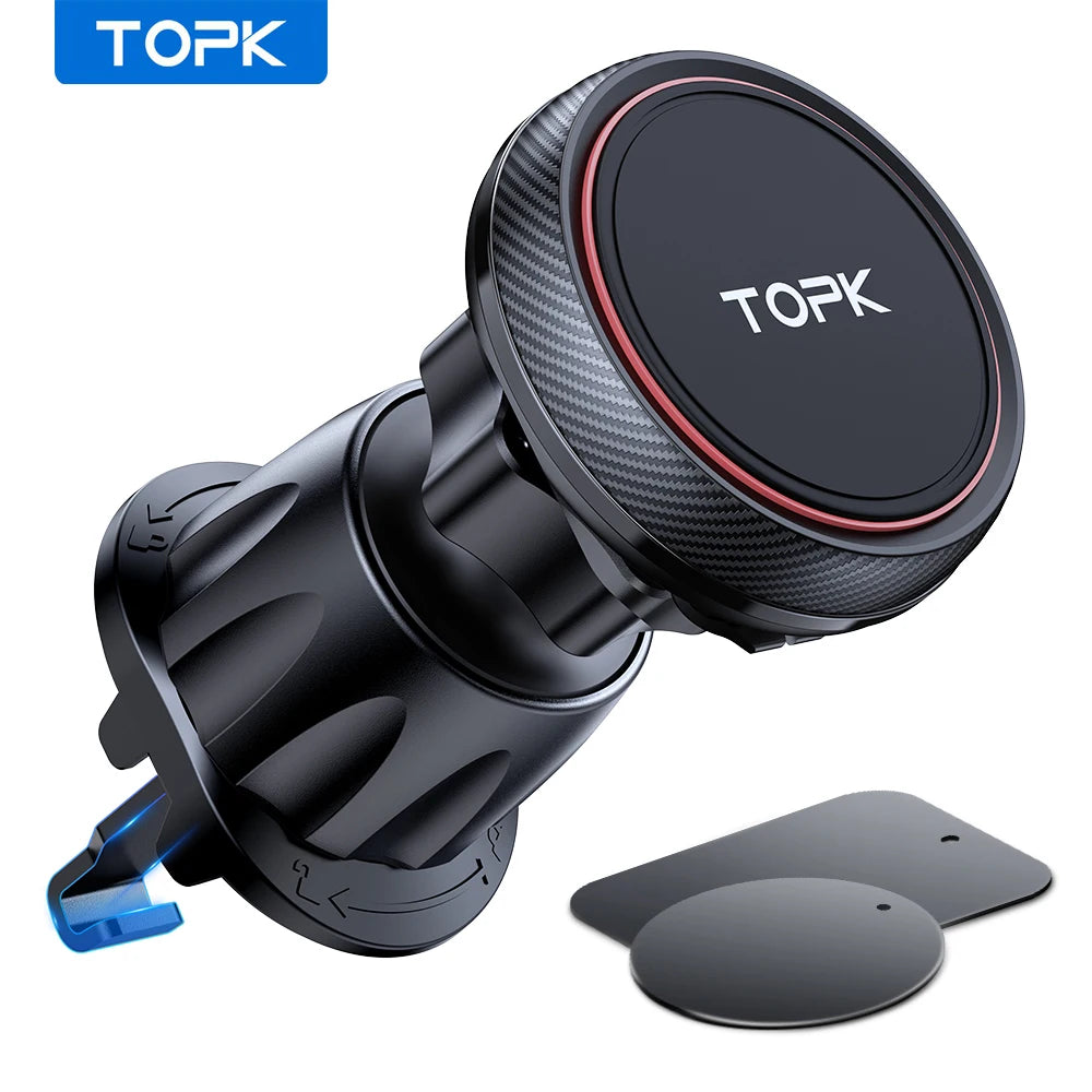 TOPK Magnetic Car Phone Holder for Air Vent | Universal Mount for iPhone 14/13, Samsung, Xiaomi, GPS