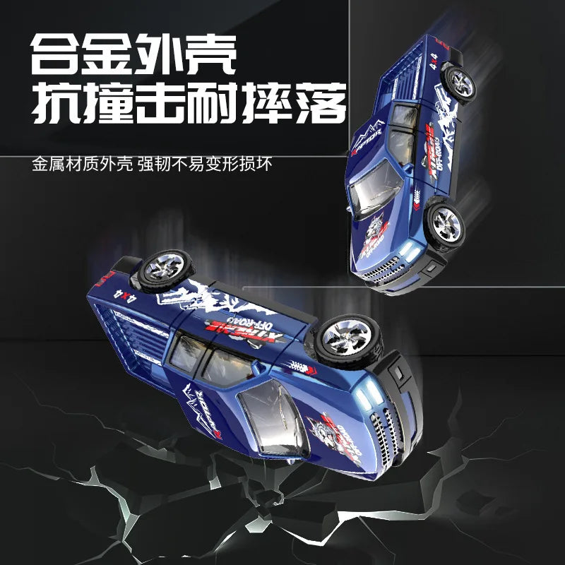 BGTOY 1:64 Mini RC Car – 2.4GHz Remote Control Toy with LED Lights & Alloy Shell