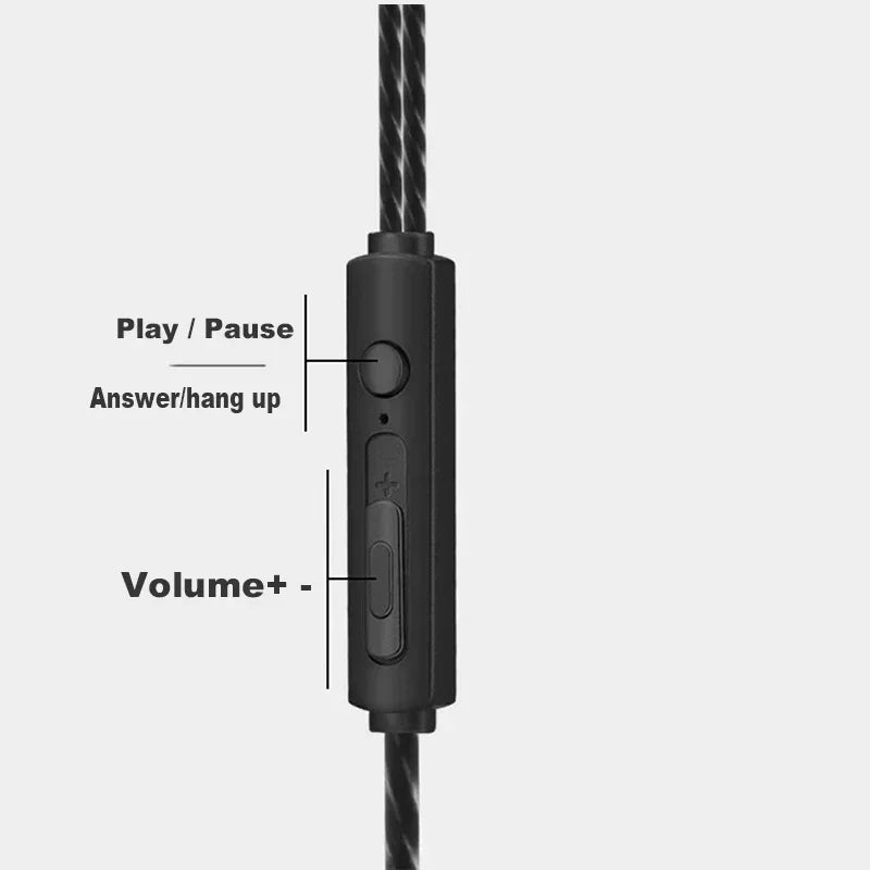 🎧 Wired 3.5mm Sport Earbuds with Mic & Bass | Stereo In-Ear Headphones with Volume Control