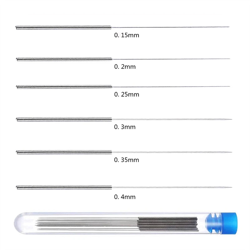 3D Printer Nozzle Cleaning Kit – Stainless Steel Cleaning Needles (10PCS, 0.15-1.0mm)