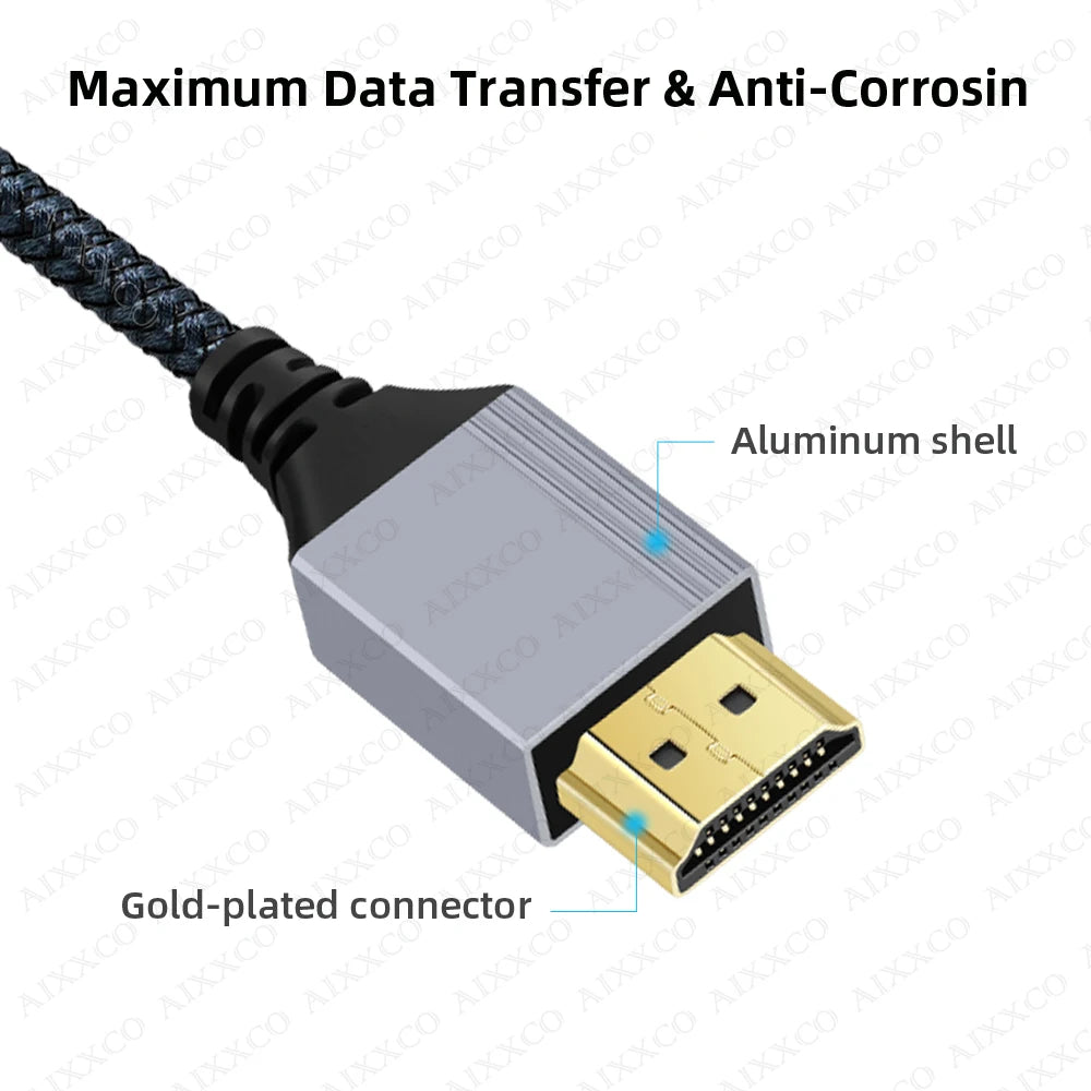 AIXXCO HDMI-Compatible Cable 2.0 for 4K 60Hz | High-Speed Digital Cord for PS5, Xbox, Laptops