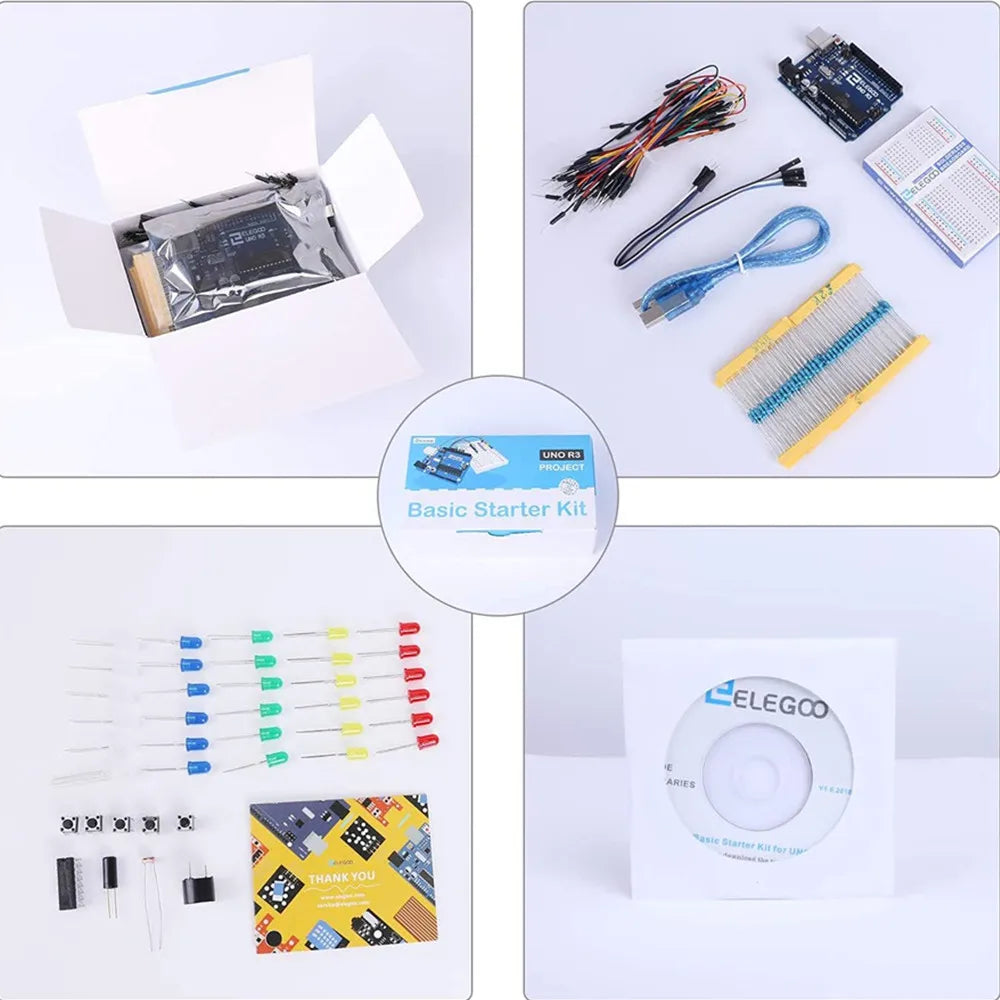 ELEGOO UNO R3 Basic Starter Kit – DIY Electronic Kit for Arduino Beginners | With Tutorial PDF