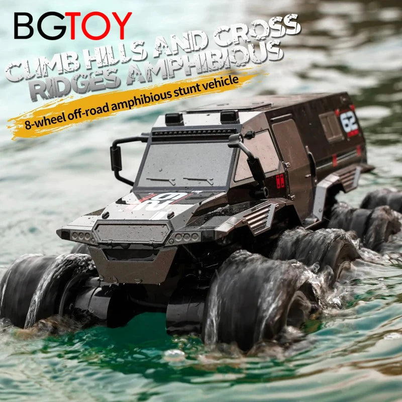 BGTOY Amphibious 8x8 RC Stunt Car – Off-Road & Water Crawler