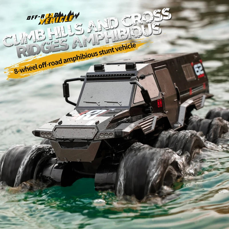 BGTOY Amphibious 8x8 RC Stunt Car – Off-Road & Water Crawler