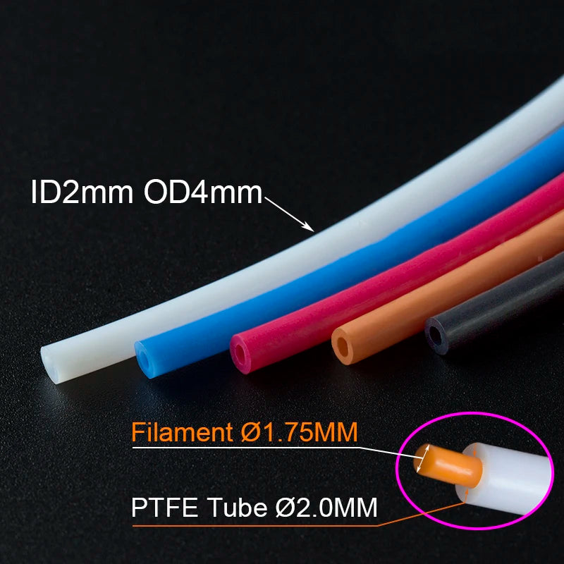 1/2/4M Bowden Extruder PTFE Tube – High-Quality Teflon Tube for 3D Printers
