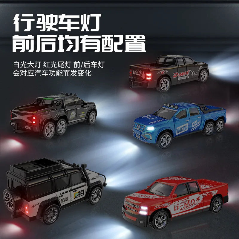 BGTOY 1:64 Mini RC Car – 2.4GHz Remote Control Toy with LED Lights & Alloy Shell