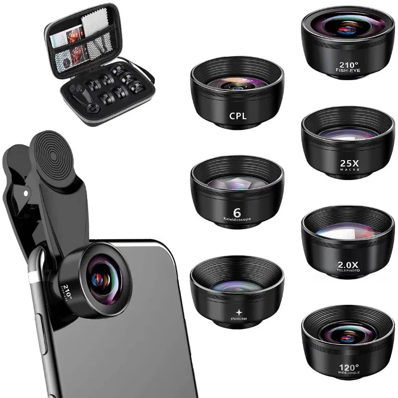 3in1 Fisheye Wide Angle Micro Camera Lens for iPhone Xiaomi Redmi 3IN1 Zoom Fish Eye Len