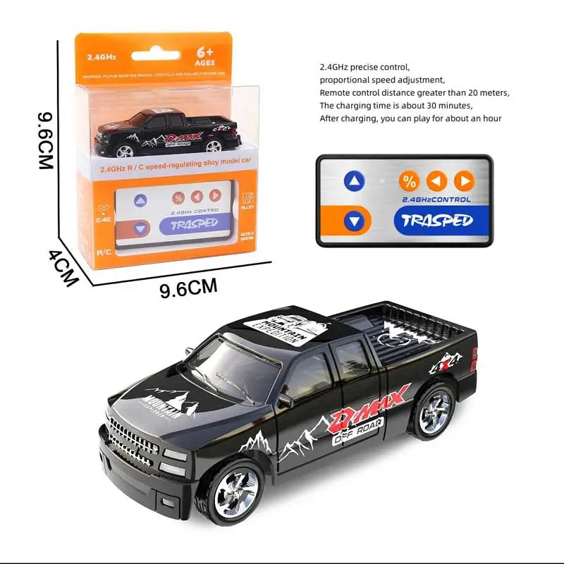 BGTOY 1:64 Mini RC Car – 2.4GHz Remote Control Toy with LED Lights & Alloy Shell