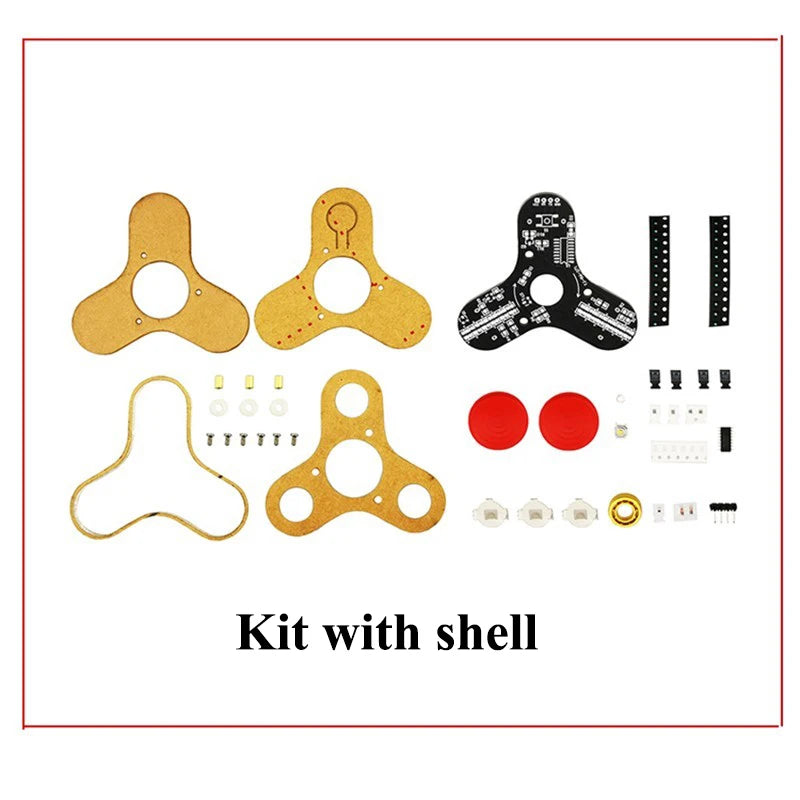 LED Fidget Spinner Luminous Display Three Lobe Digital Gyro Electronic DIY Production Soldering Kit