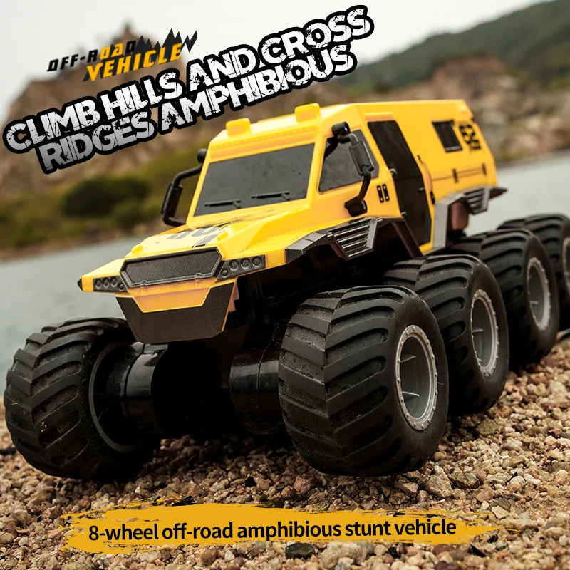 BGTOY Amphibious 8x8 RC Stunt Car – Off-Road & Water Crawler