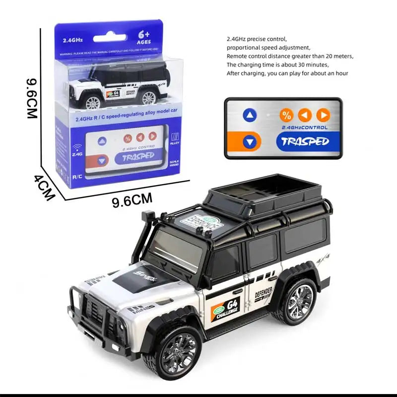 BGTOY 1:64 Mini RC Car – 2.4GHz Remote Control Toy with LED Lights & Alloy Shell