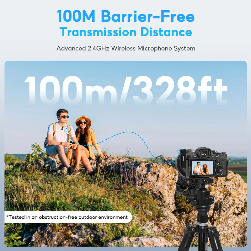 BOYA BOYALINK Wireless Lavalier Lapel Microphone for iPhone, Android, DSLR Camera: Audio Recording