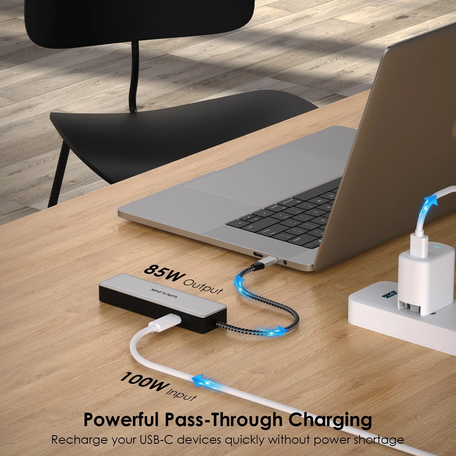 WAVLINK USB-C Hub – 6-in-1 Multiport Adapter with 4K HDMI, 100W PD, USB 3.0 & Gigabit Ethernet