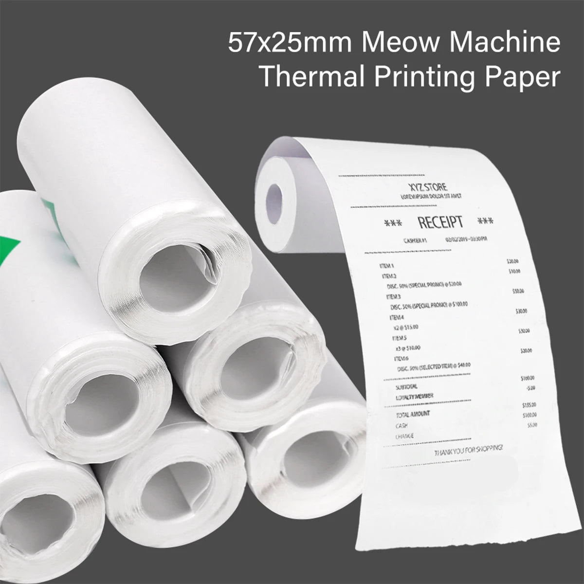 16 Rolls Self-Adhesive Thermal Printer Paper – 57x25mm for Mini Inkless Portable Printers