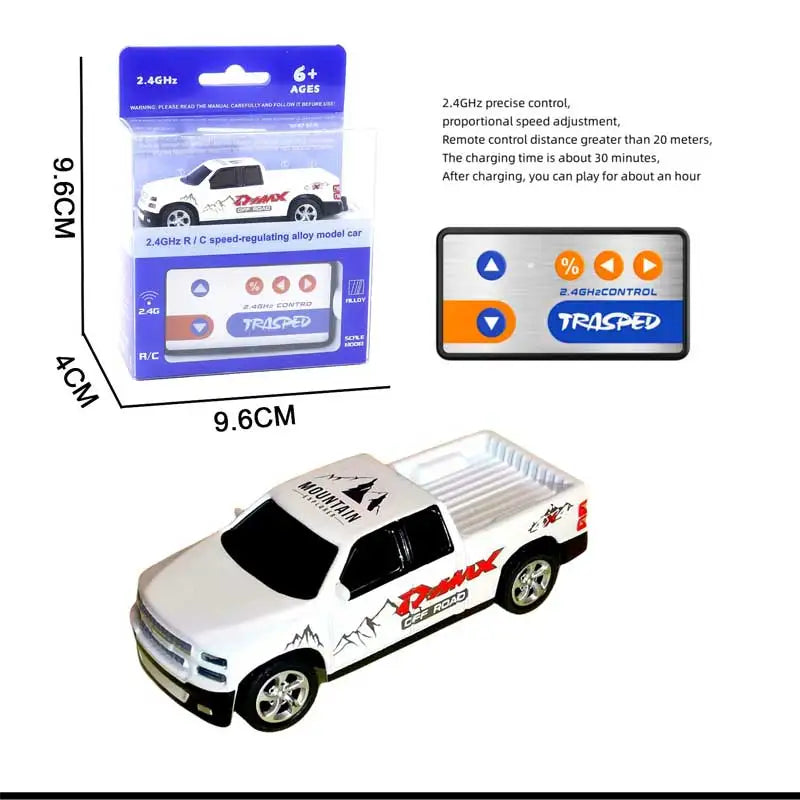 BGTOY 1:64 Mini RC Car – 2.4GHz Remote Control Toy with LED Lights & Alloy Shell