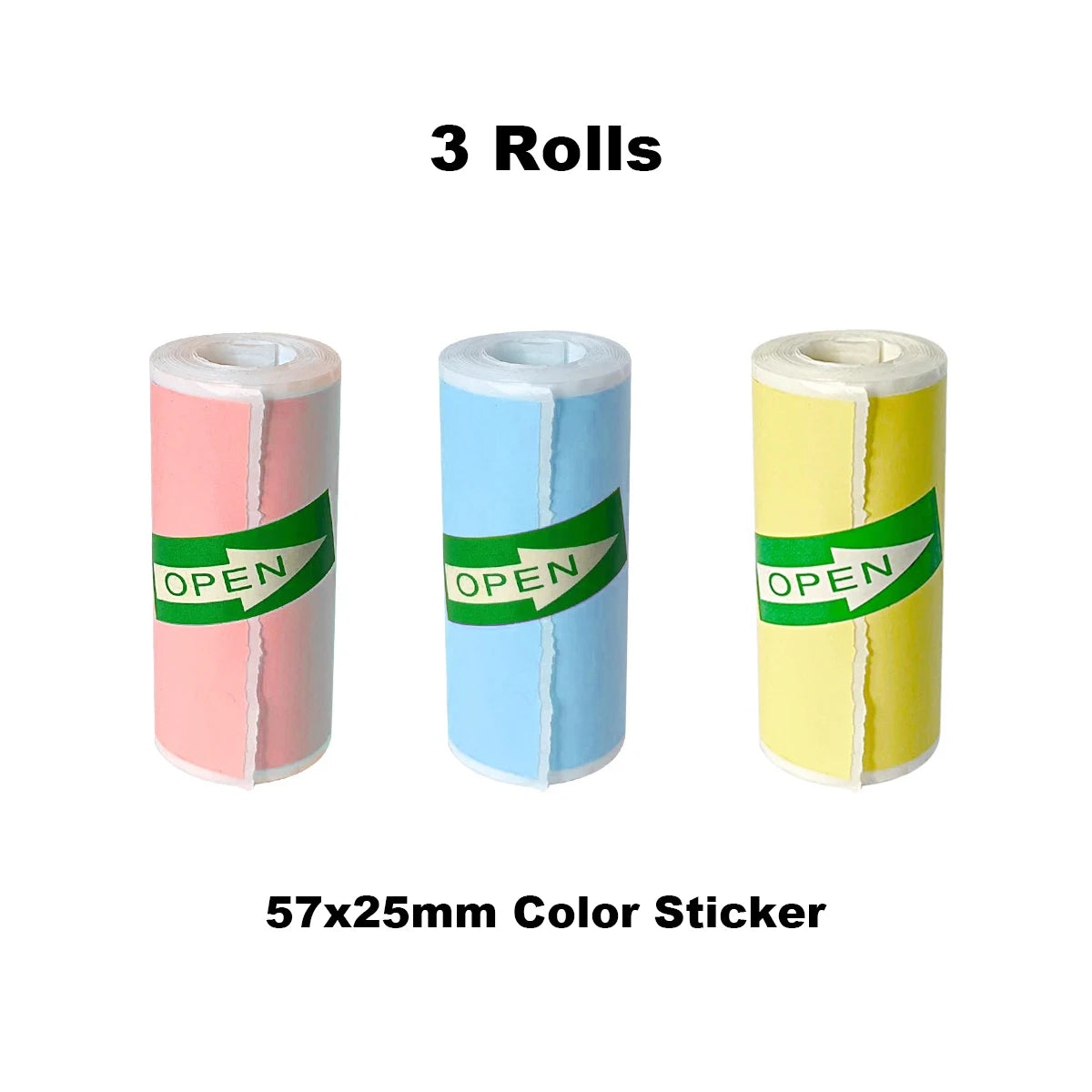 16 Rolls Self-Adhesive Thermal Printer Paper – 57x25mm for Mini Inkless Portable Printers