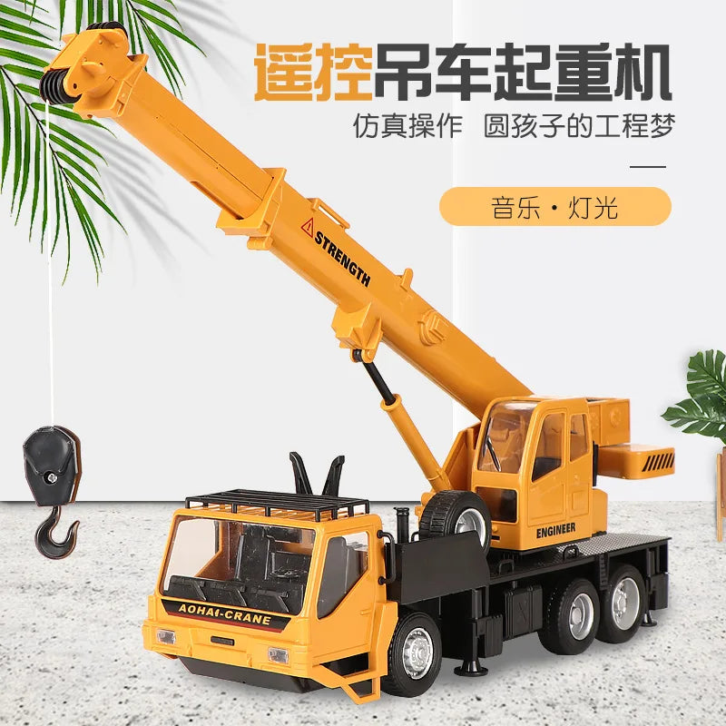 BGTOY 1:20 Remote Control Alloy Crane Truck, Robotic Arm Simulation Engineering Vehicle