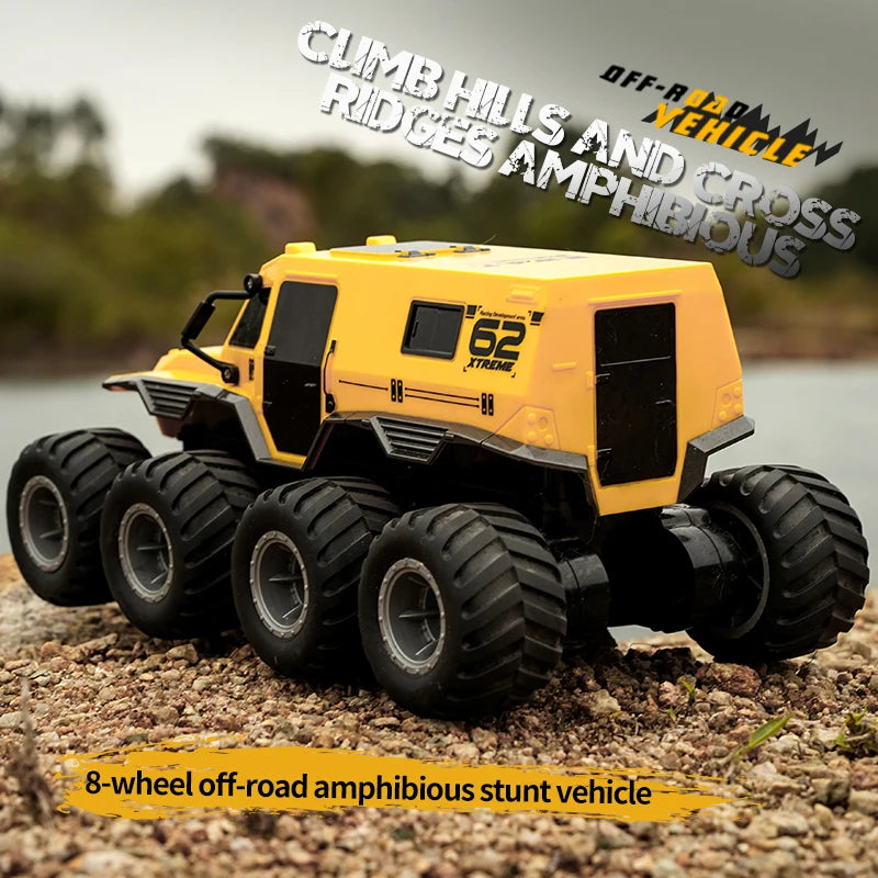 BGTOY Amphibious 8x8 RC Stunt Car – Off-Road & Water Crawler
