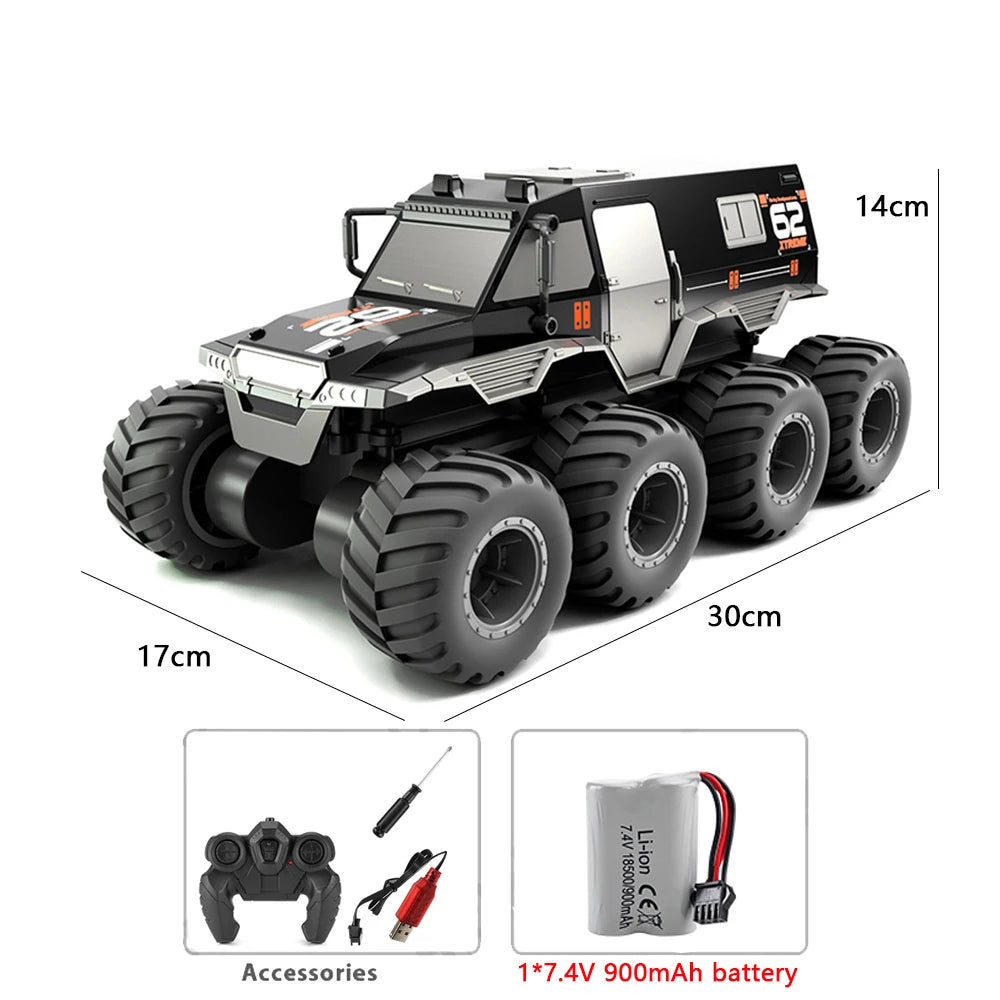 BGTOY Amphibious 8x8 RC Stunt Car – Off-Road & Water Crawler