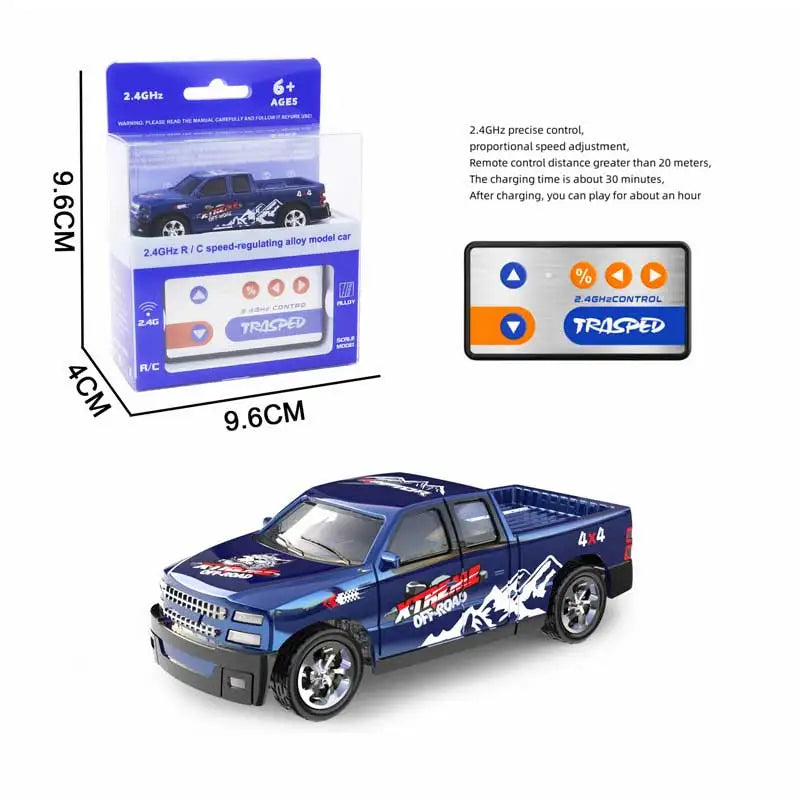 BGTOY 1:64 Mini RC Car – 2.4GHz Remote Control Toy with LED Lights & Alloy Shell