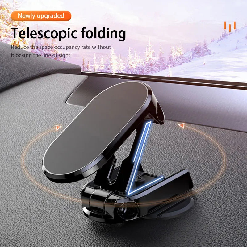 Metal Magnetic Car Mobile Phone Holder Folding Magnet Cell Phone Stand in GPS 360° Rotatable Mount