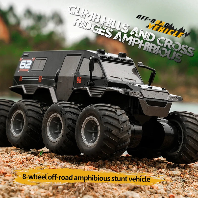 BGTOY Amphibious 8x8 RC Stunt Car – Off-Road & Water Crawler