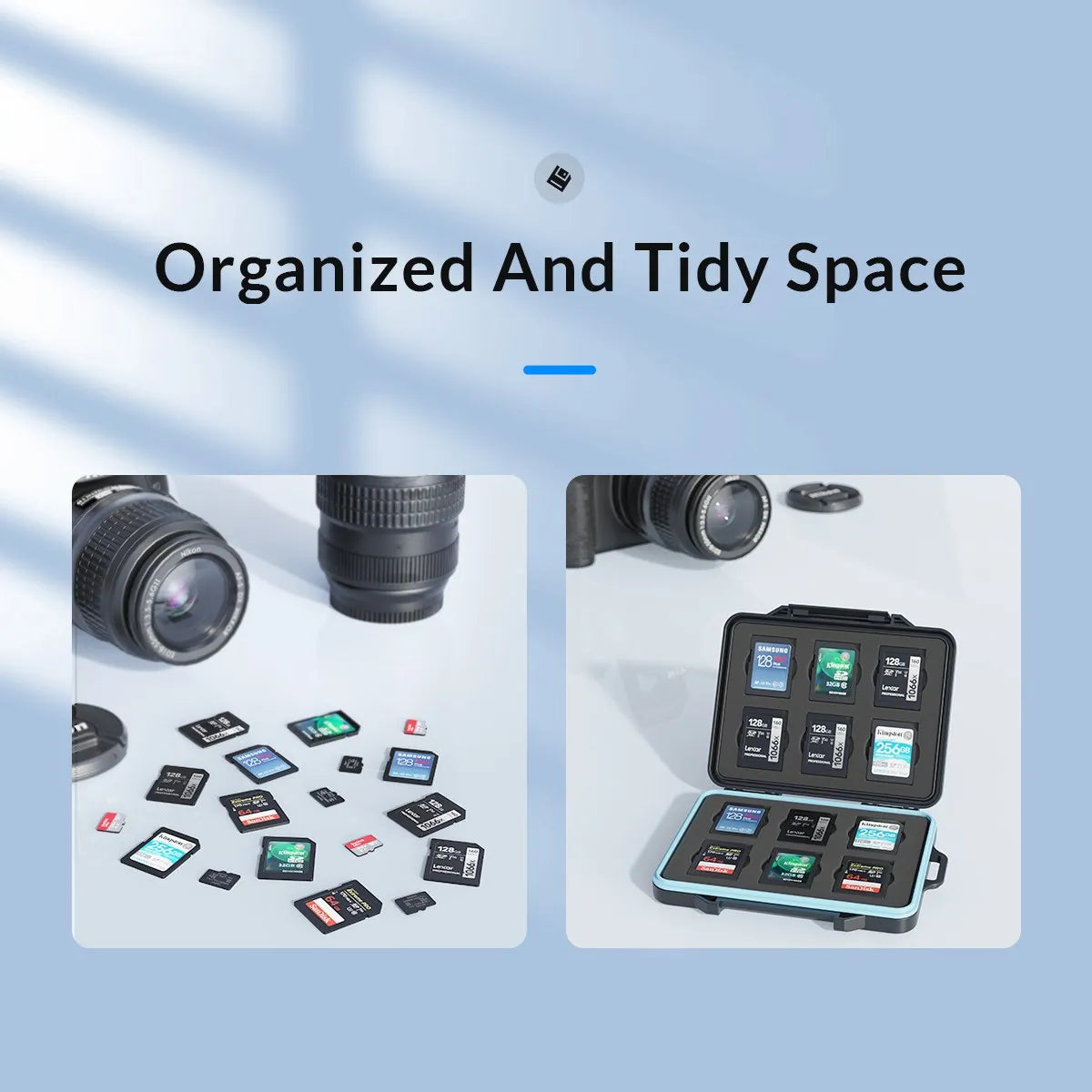 12 Slots SD Card 12 Slots TF Card Waterproof Memory SD Card Case for Camera Cards Storage Organizer