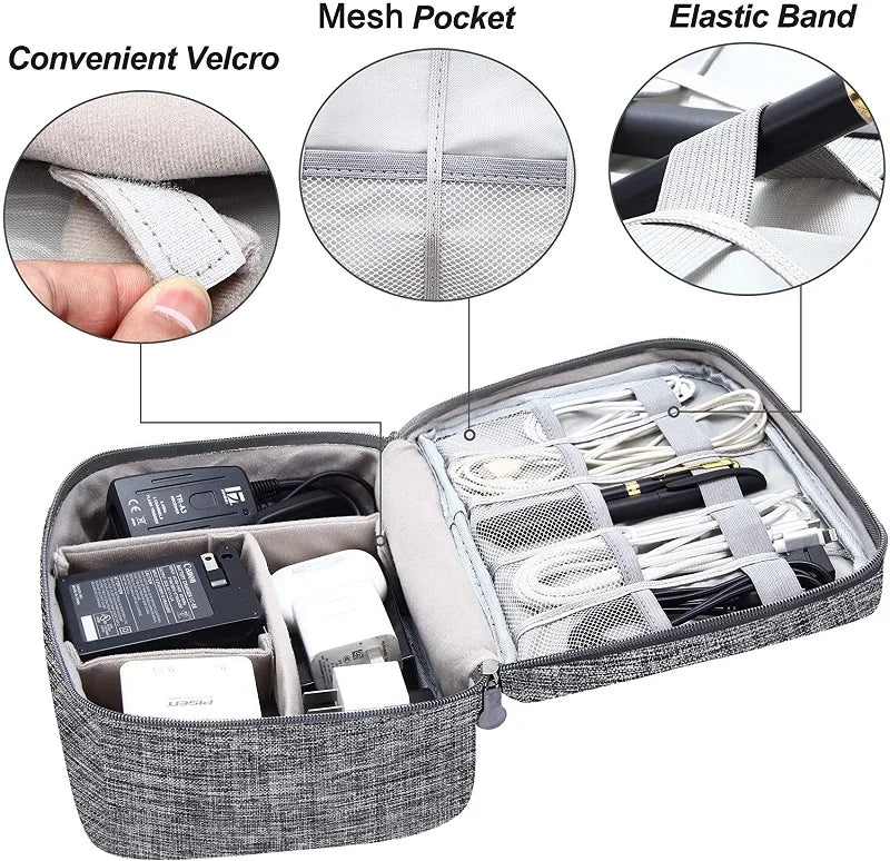 Waterproof Cable Storage Bag: Portable Organizer - Travel-Friendly Electronic Organizer