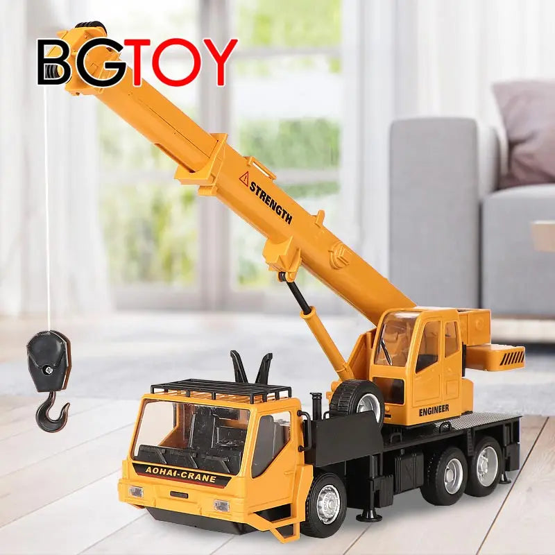 BGTOY 1:20 Remote Control Alloy Crane Truck, Robotic Arm Simulation Engineering Vehicle