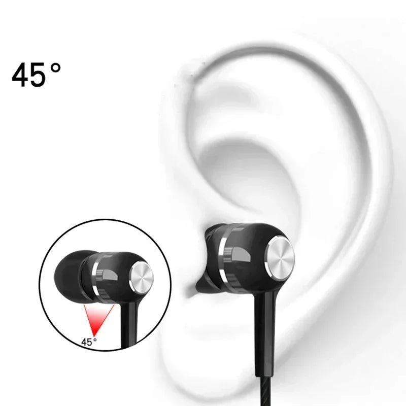 🎧 Wired 3.5mm Sport Earbuds with Mic & Bass | Stereo In-Ear Headphones with Volume Control