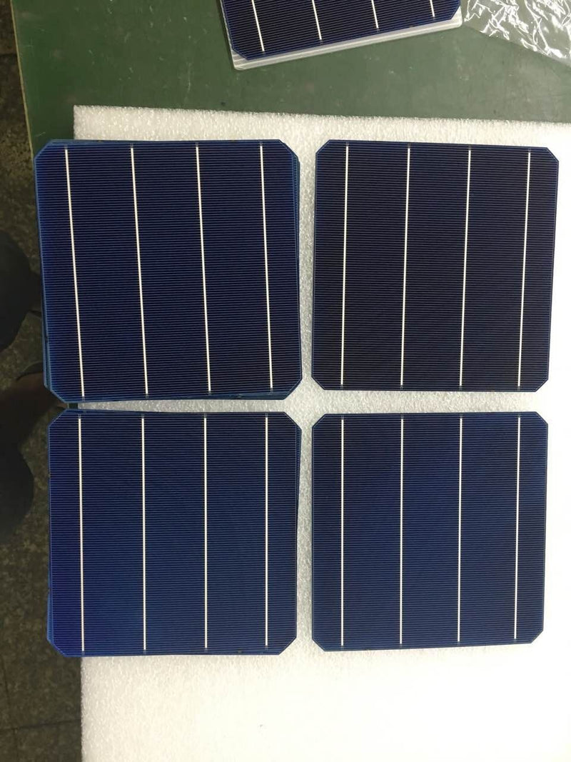 10Pcs 5W 0.5V 20.4% Effciency Grade A 156 * 156MM Photovoltaic Mono Monocrystalline Silicon Solar