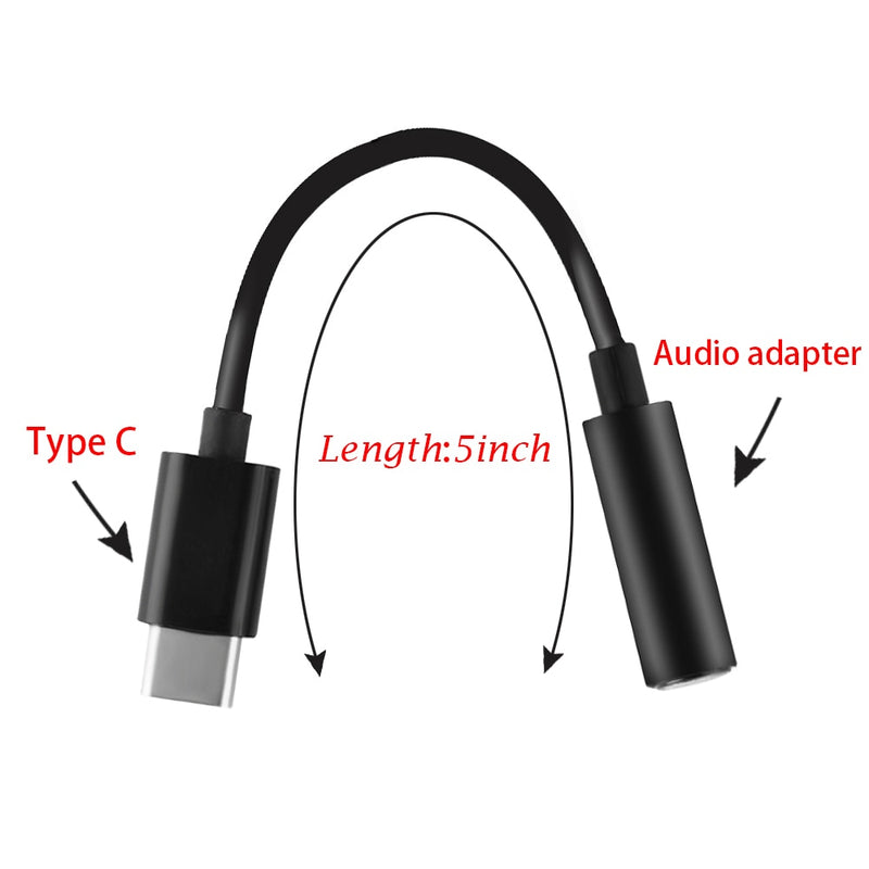 1PC C Type C 3.1 to 3.5mm Stereo Microphone Earphone Audio Adaptor Cable Cord USB Headphone