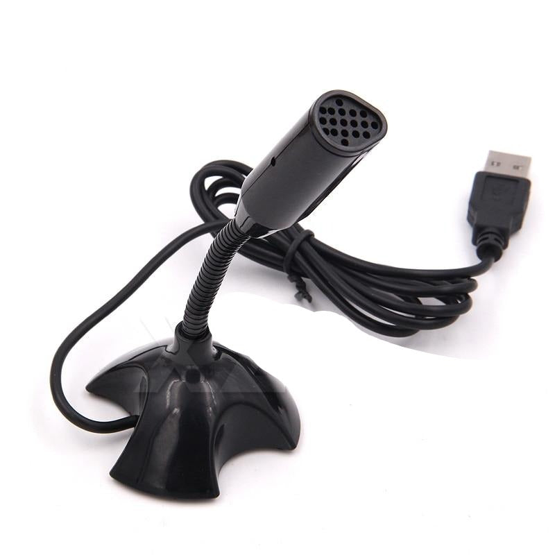 1PC Portable Studio Speech Mini USB Microphone Chatting Singing KTV Karaoke Mic With Holder For PC