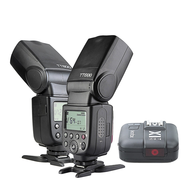 2 pcs Godox TT600 TT600S 2.4G Wireless Camera Flash Speedlite + X1T-N/C/S/F/O Transmitter for