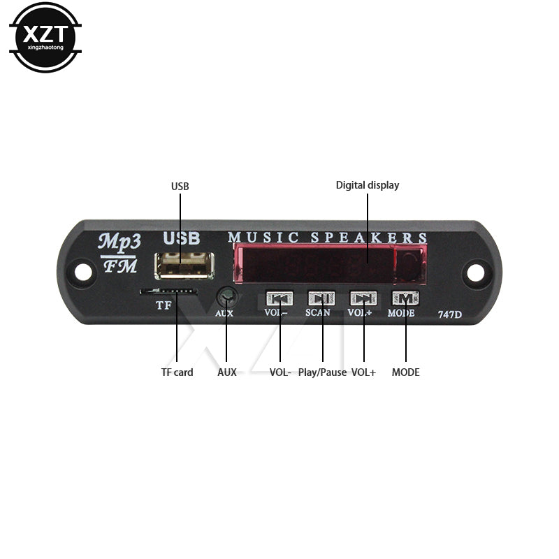 2017 Newest DC 5V 12V Micro USB Power Supply TF Radio MP3 Decoder Board 5V Audio Module for Car