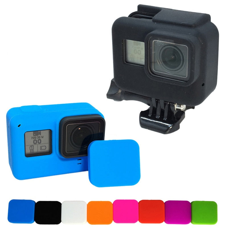 2018 Go pro Accessories Soft Silicone Case Protection lens Cover for Gopro Hero 7 6 5 Black