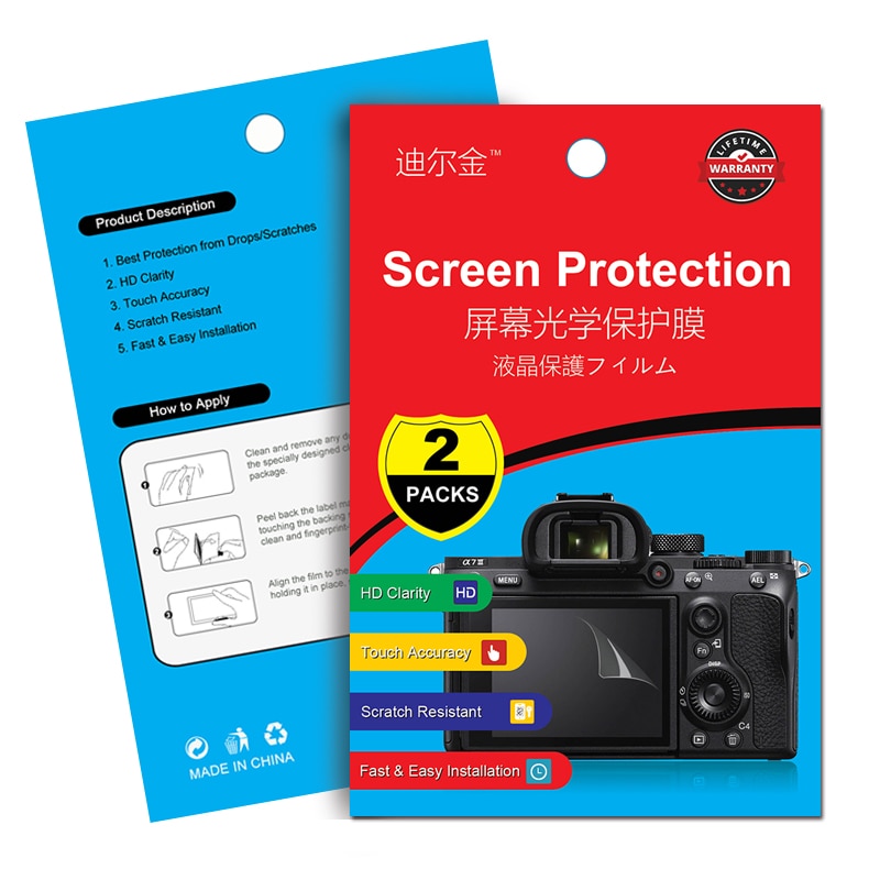 2Pcs Screen Protector LCD Film for Sony A6500 A6300 A6000 A9 A7 A7S A7R Mark II