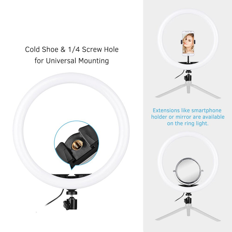30cm/12” USB Video LED Ring Light with Tripod Stand Lamp 5600-8200K  3 Colors w/ Phone Holder