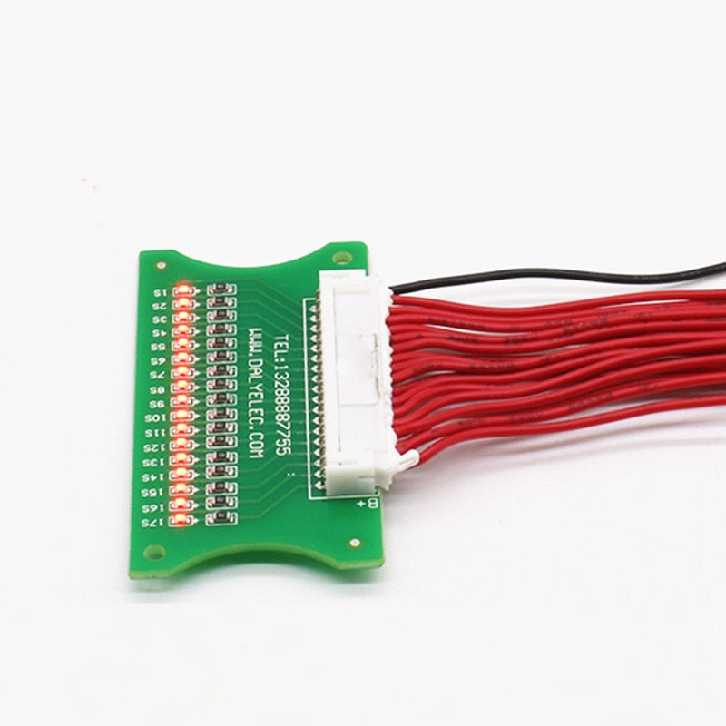 3S-17S Lithium Li-ion Battery LED Test Board Protection Board Cable Wiring 10S 36V 13S 48V 16S 60V